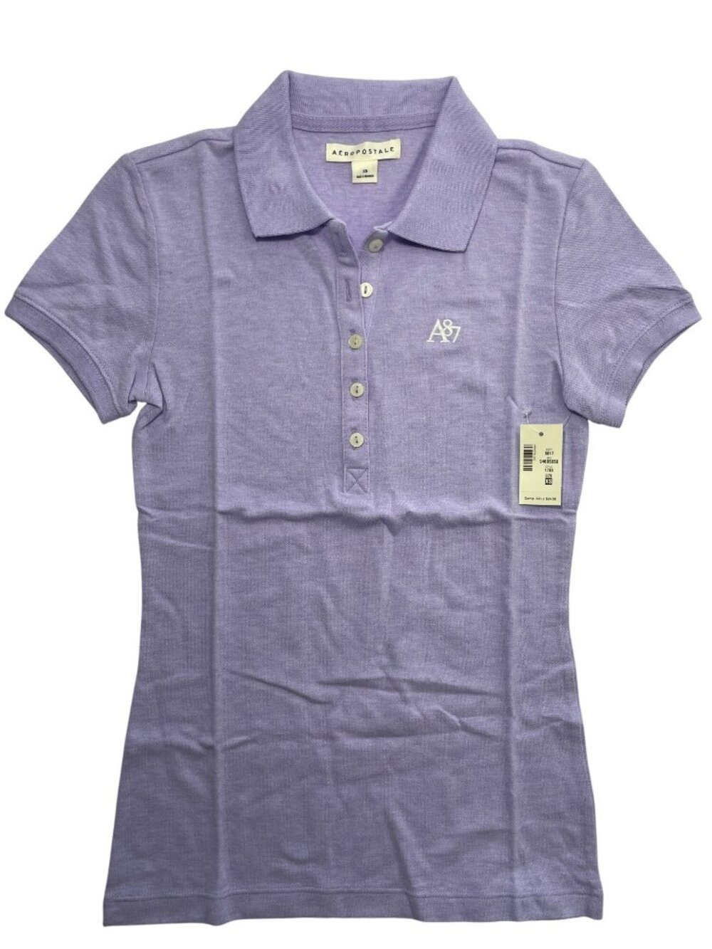 Aeropostale Lavender Polo Casual Shirt A87 Logo Cotton Blend Women's Sz XS NWT